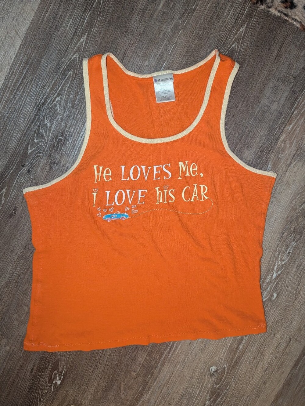 Y2K 2000's "He Loves Me, I love His Car" Crop Top